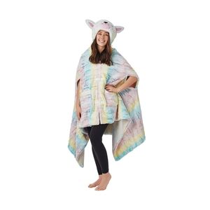 Rainbow Llama Hooded Cozy Critter Wrap - Members Mark